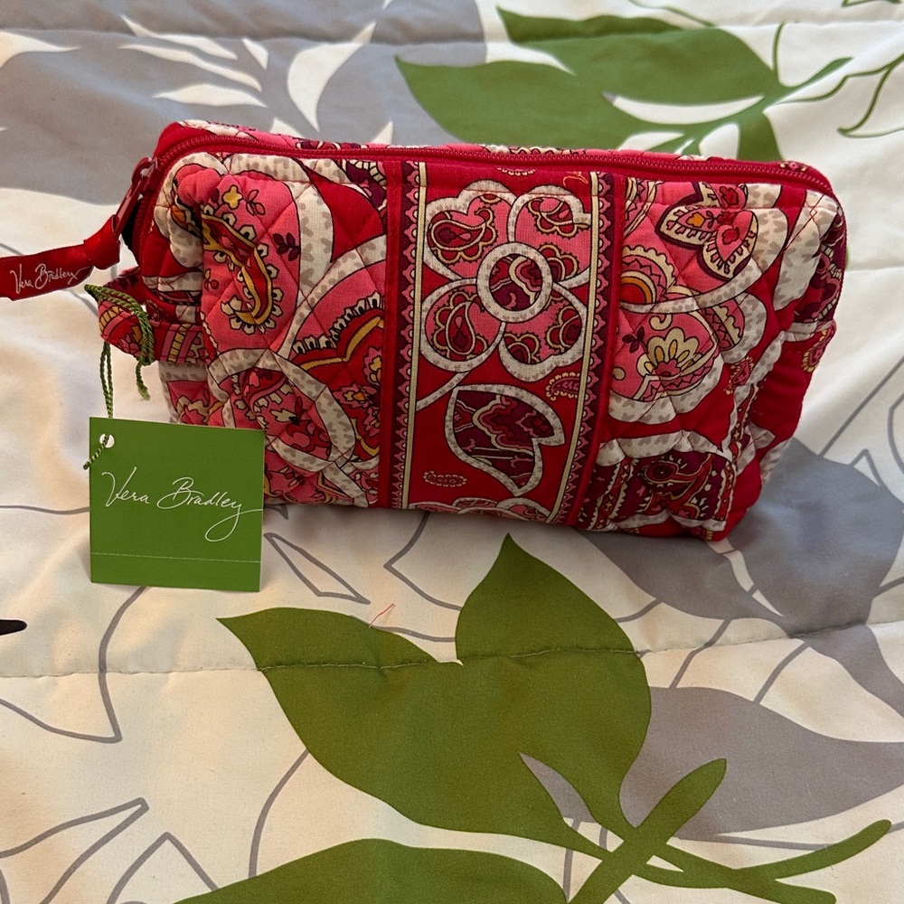 Vera Bradley Red Paisley Cosmetic Bag